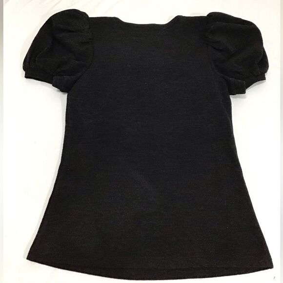 Petersyn Black Short Sleeve Chic Black Puff Sleeve Top New Size XS - Picture 4 of 9